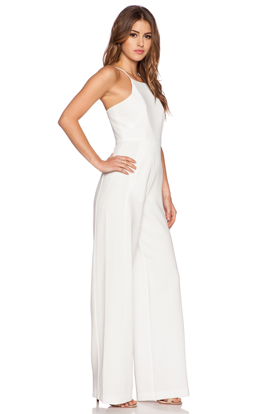 Black halo white jumpsuit Clearance