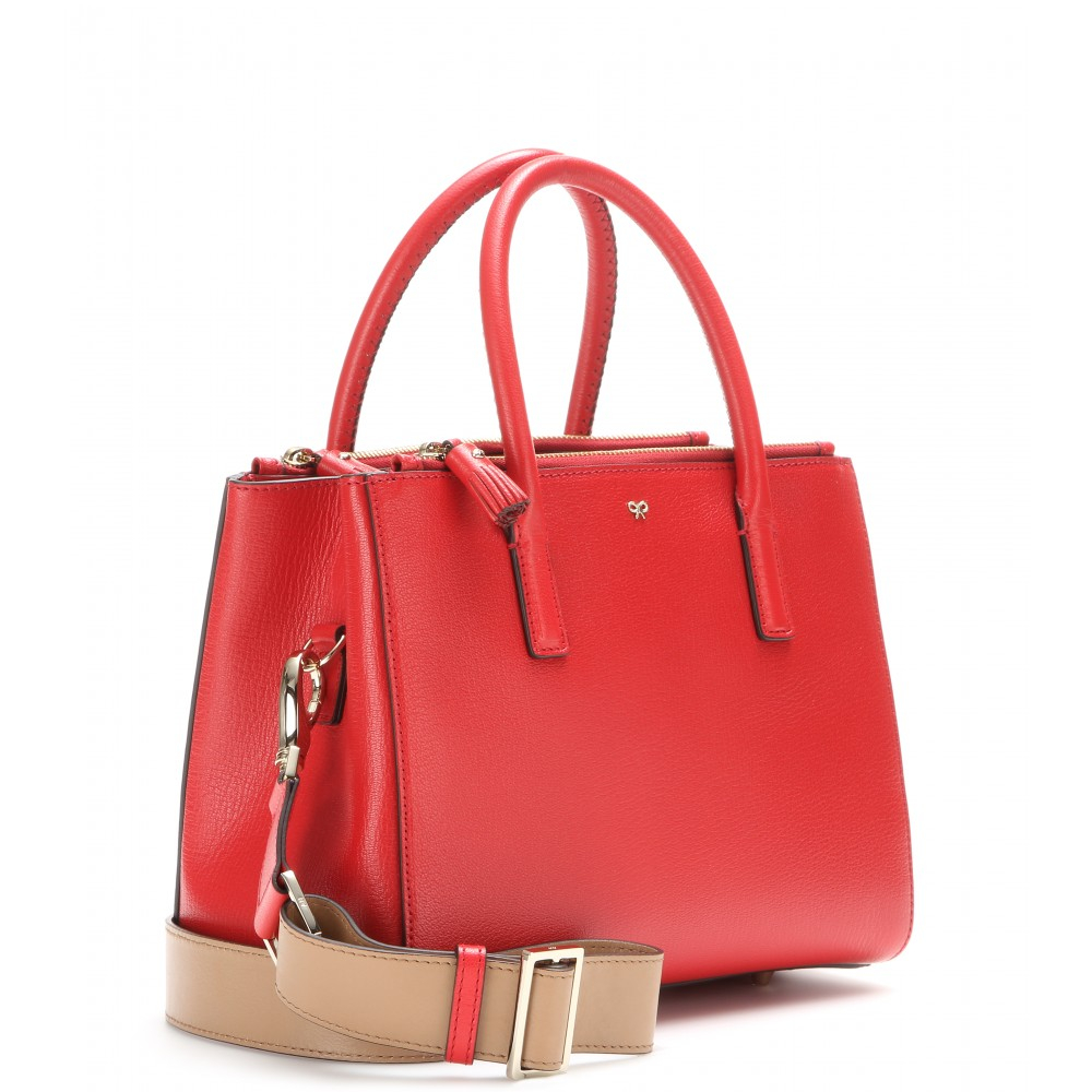 Lyst - Anya Hindmarch Soft Ebury Mini Leather Tote in Red