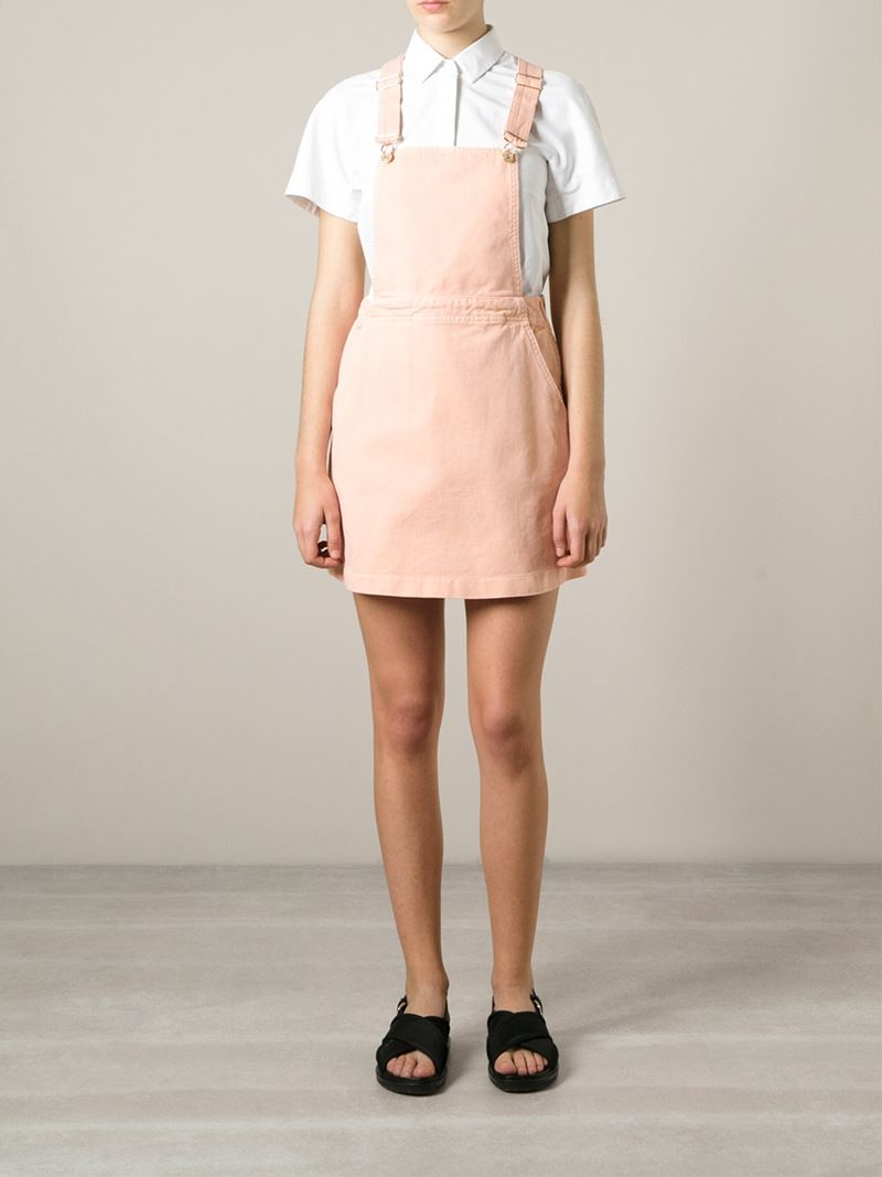 pink dungaree skirt