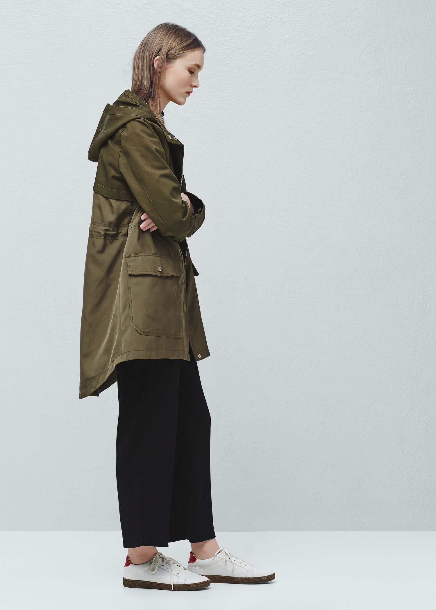 Lyst Mango Casual Hooded Parka in Natural