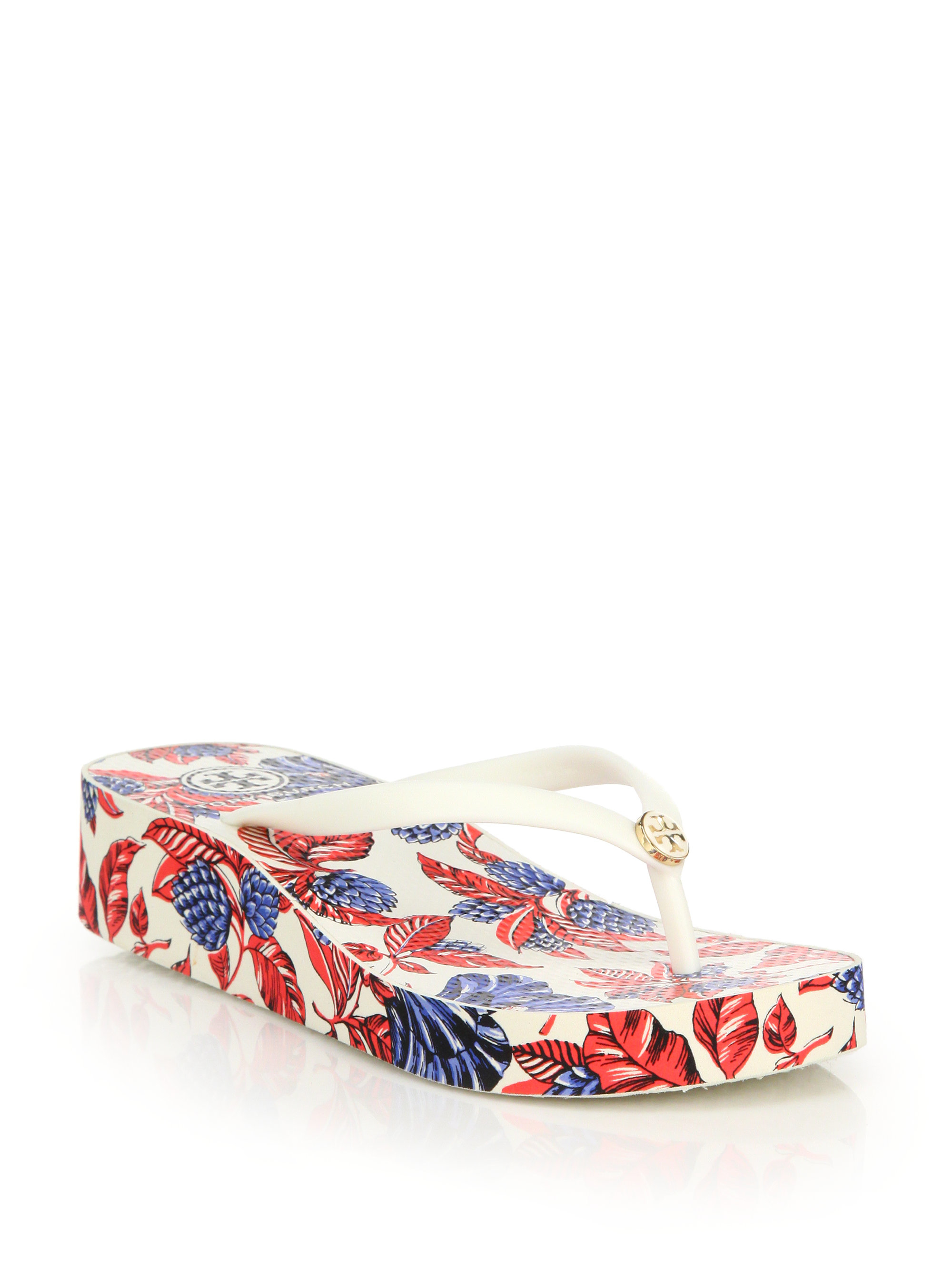 Lyst - Tory Burch Thandie Rubber Wedge Flip-Flops in White