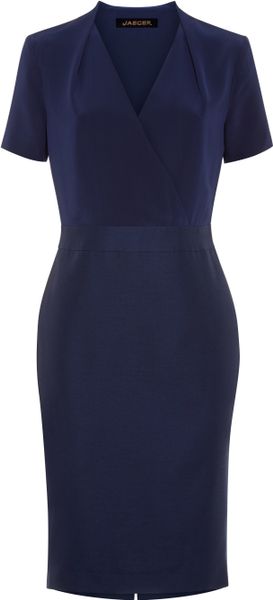 Jaeger Soft Tailored Dress in Blue (Navy) | Lyst