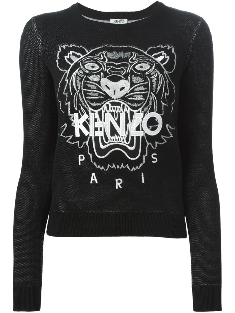 kenzo jumper black and silver