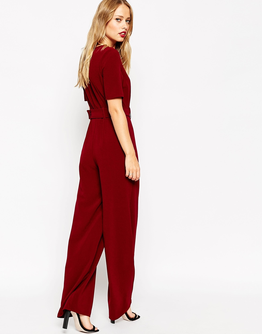 asos burgundy jumpsuit