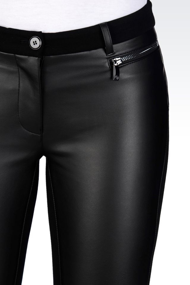 Armani Exchange highwaist fauxleather Trousers  Farfetch