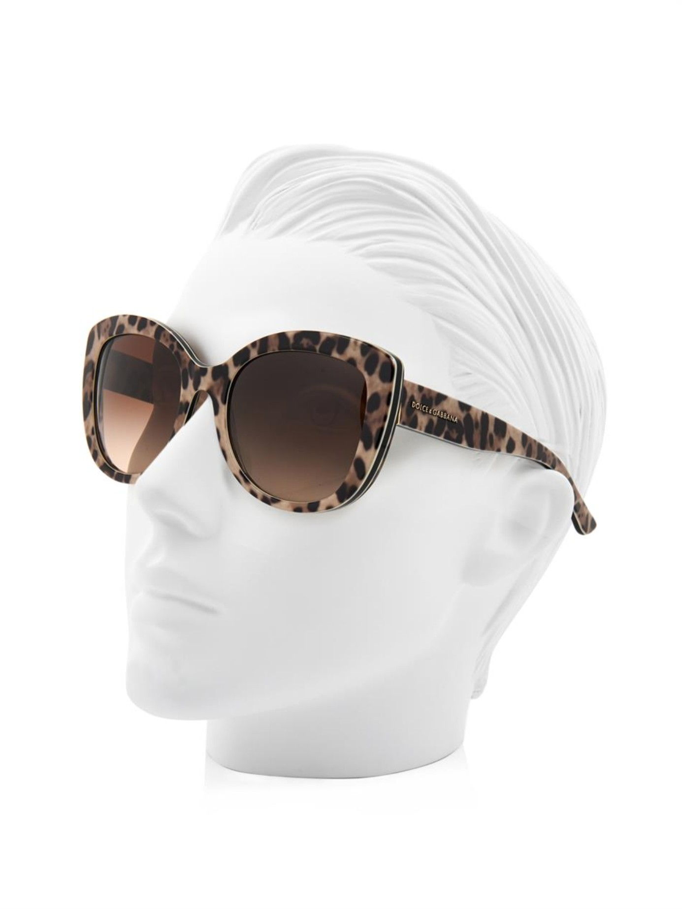 Dolce & Gabbana Leopard-Print Cat-Eye Sunglasses - Lyst