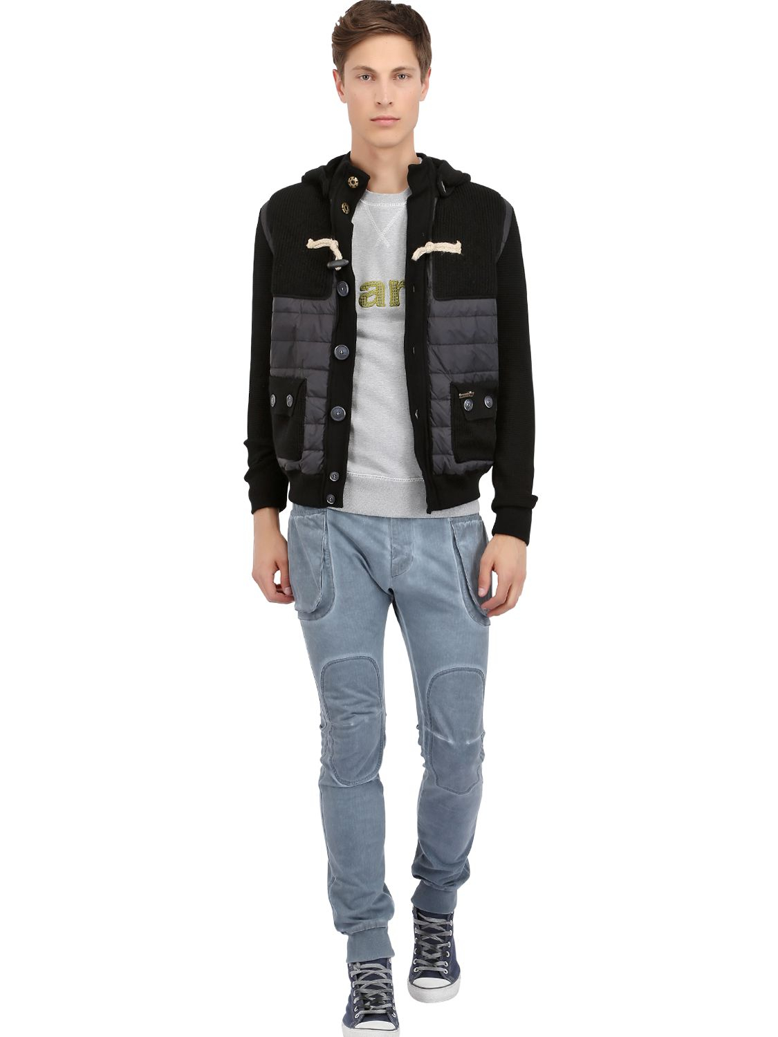 Lyst Bark Cotton Tricot Quilted Nylon Jacket in Black for Men