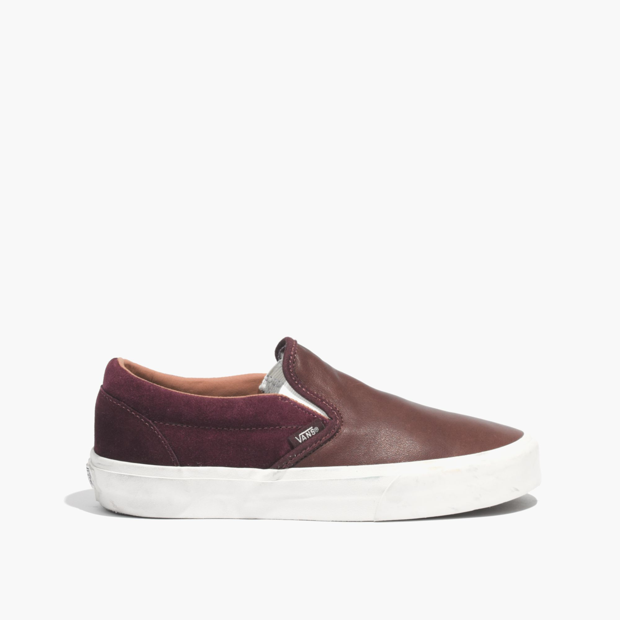 burgundy slip ons vans