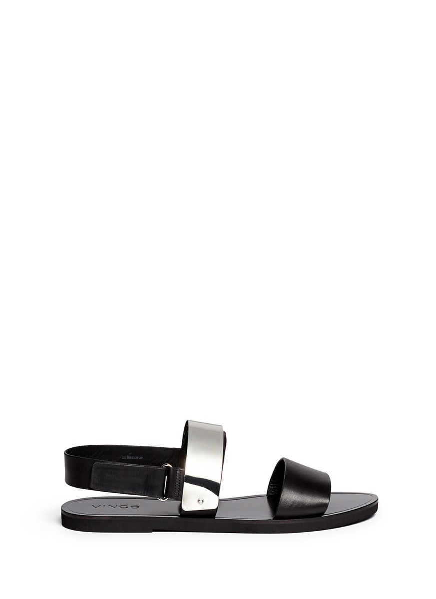 Metal Plate  21 Slingback forever Vince in Sandals Lyst  Leather  slingback Black sandals 'Ciara'