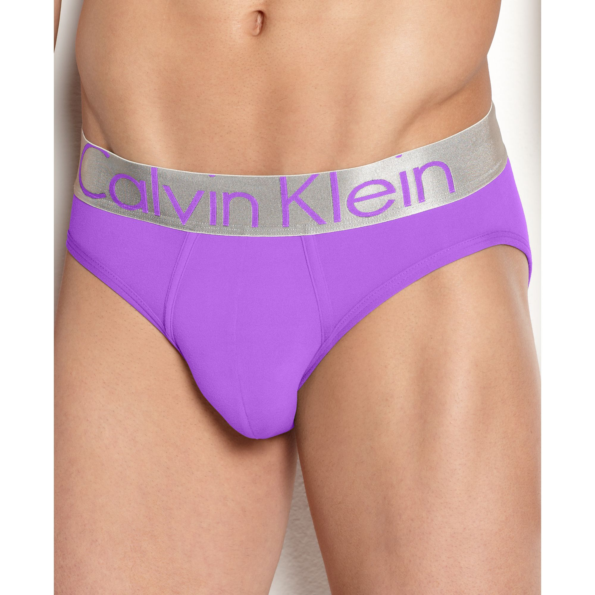 Calvin Klein Steel Microfiber Hip Brief in Purple for Men | Lyst