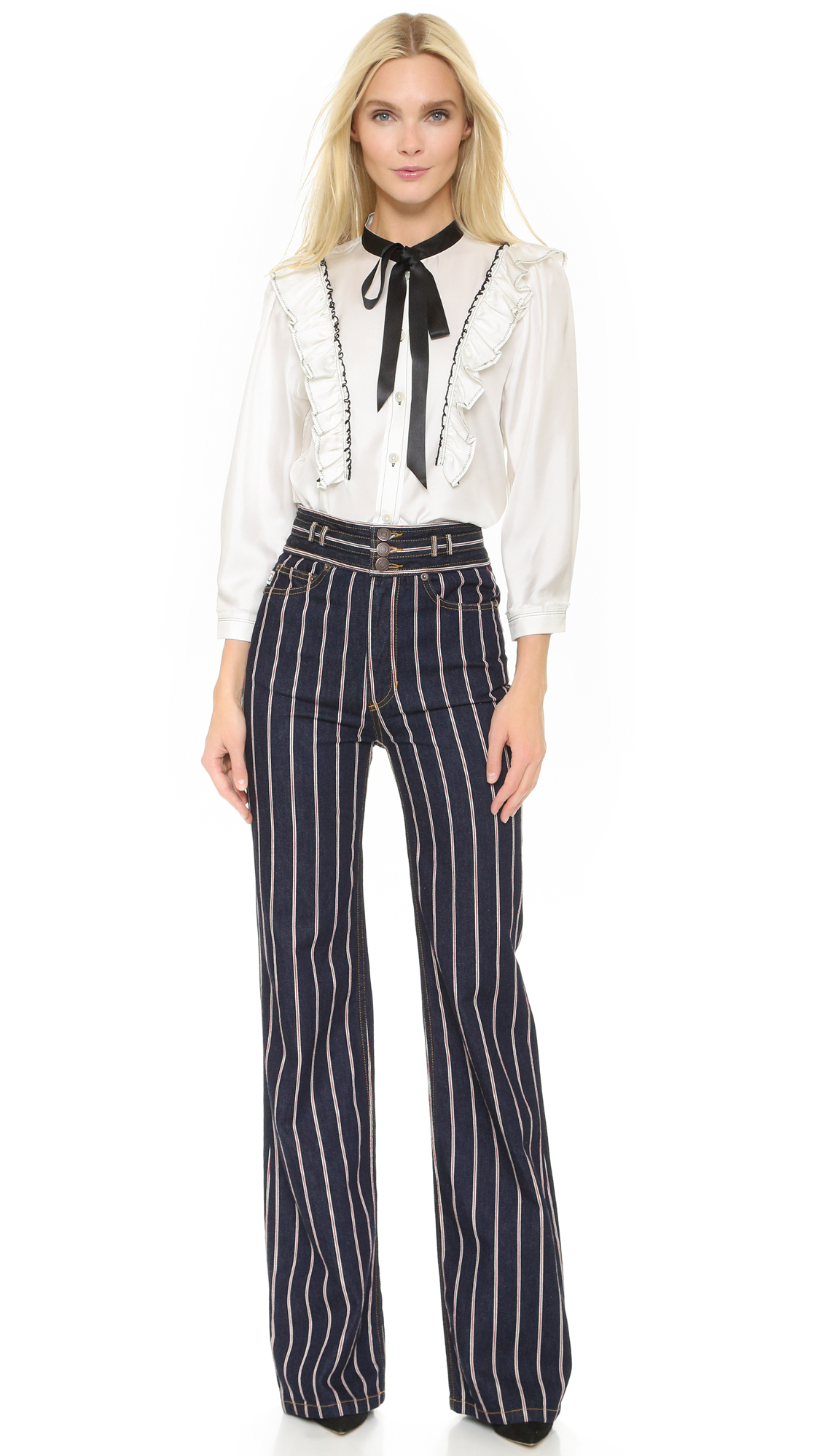 Marc Jacobs Denim Star Wide Leg Jeans 