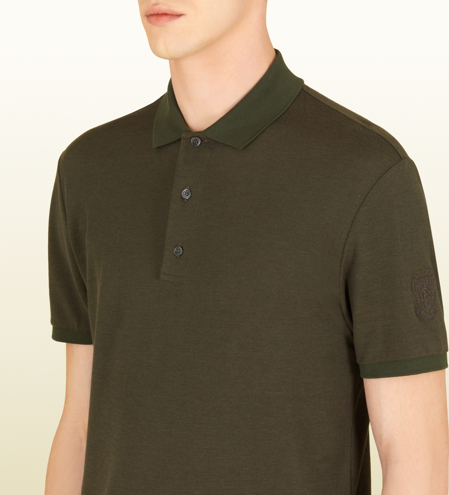 Gucci Olive Green Shortsleeve Polo 