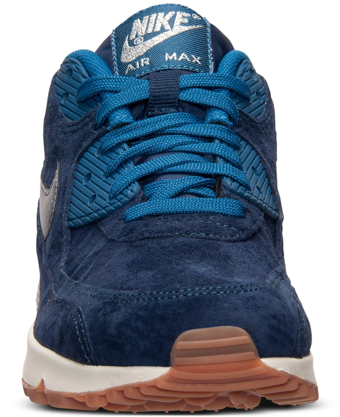 Nike Women s Air Max 90 Premium Suede Running Sneakers From Finish Line in Blue Lyst