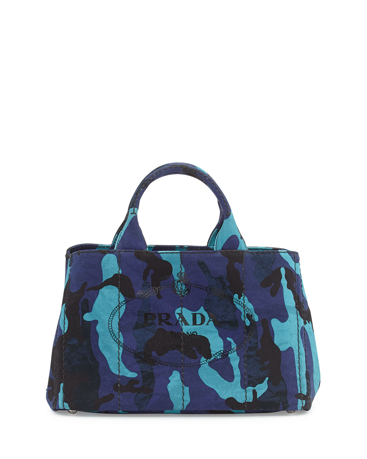 prada handbag - Prada Canapa Canvas Camouflage Gardener\u0026#39;S Tote Bag in Blue (ROYAL ...