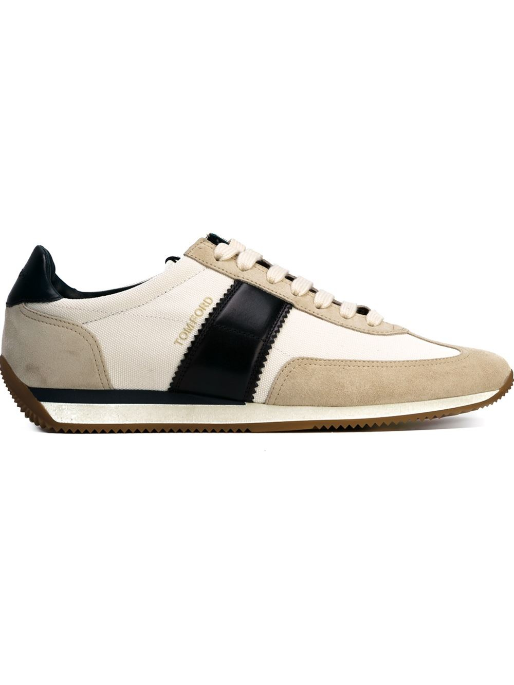 dessert amatør med tiden Tom Ford Orford Suede and Leather Sneakers in Natural for Men | Lyst