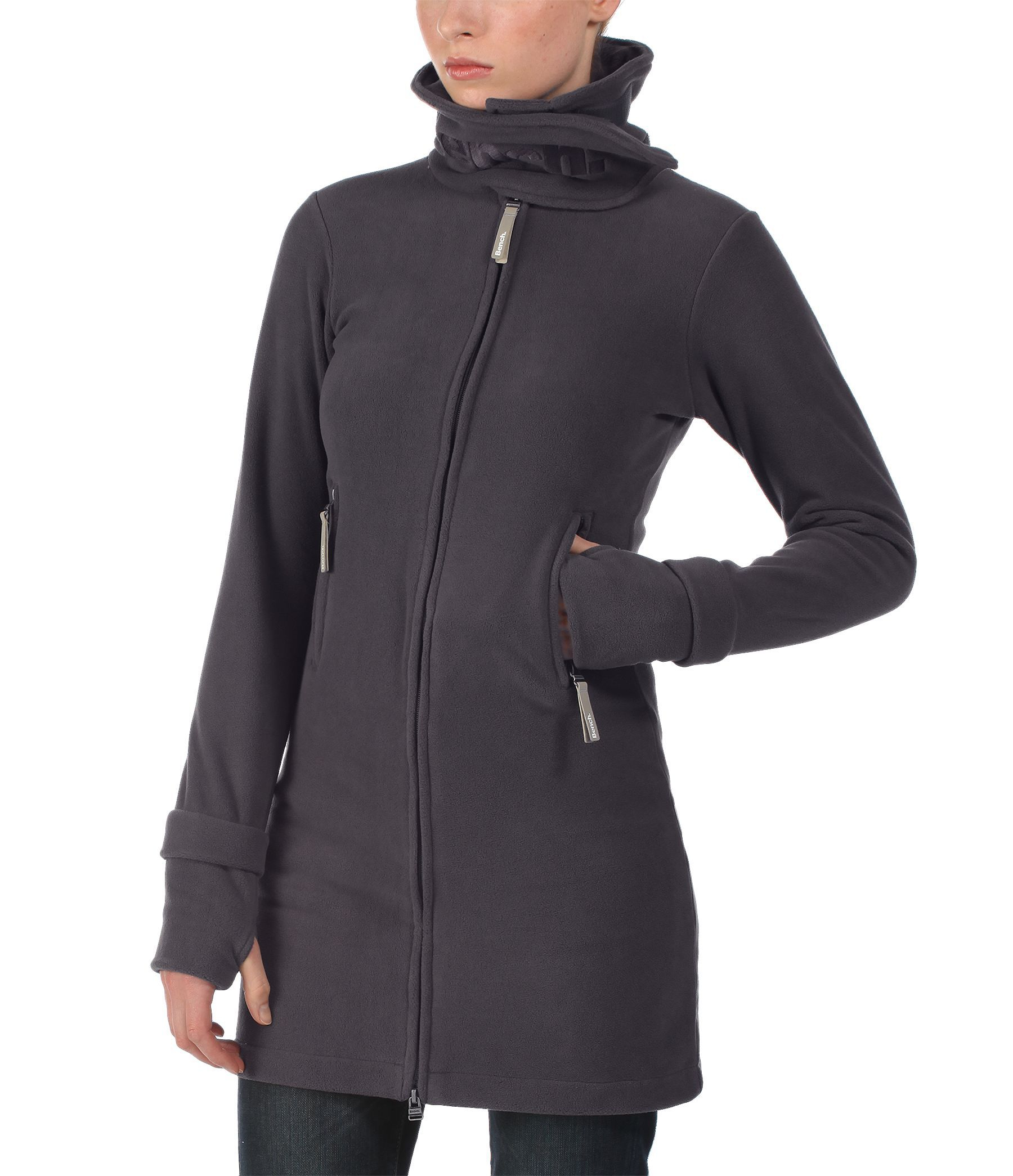 Bench Long Neck Zip Up Fleece Jacket In Navy Blue Lyst