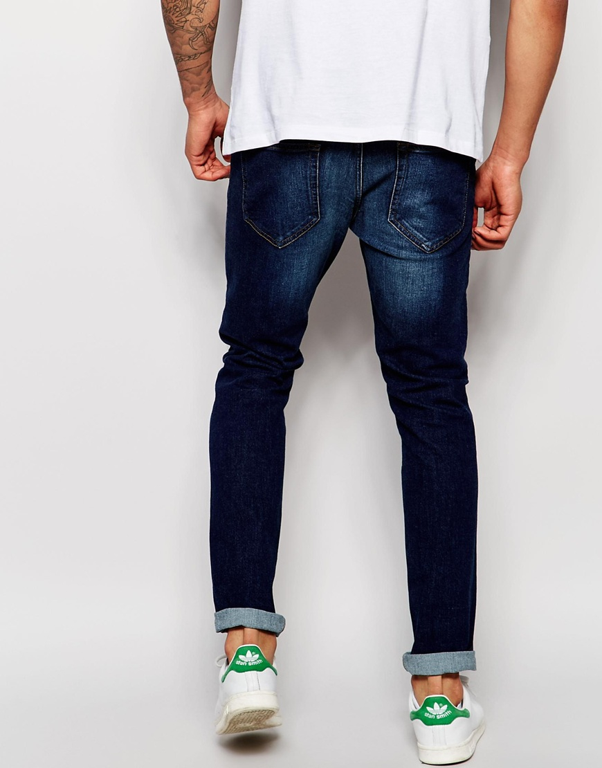 dark blue washed jeans