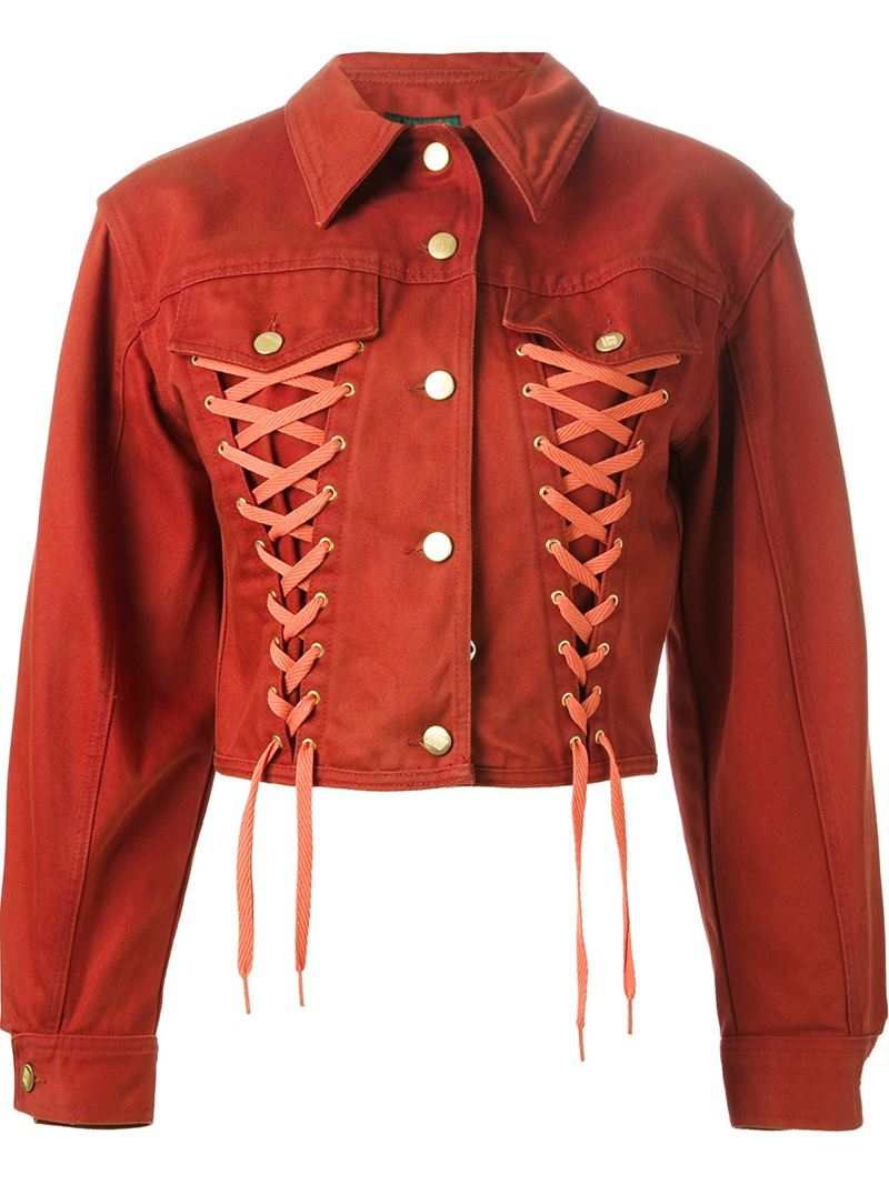 Jean Paul Gaultier Cotton Corset Style Jacket in Red Lyst