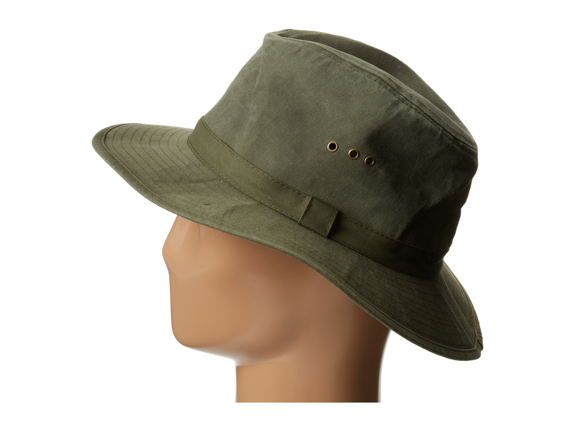 San Diego Hat Company Cth3732 3" Distressed Canvas Wide Brim Fedora & Band  With Grommets in Green for Men | Lyst