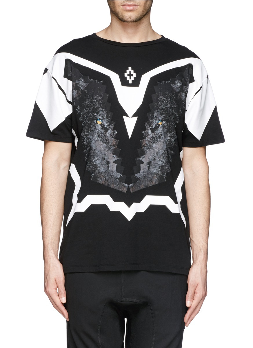 Marcelo Burlon 'wolf Race' Cotton T-shirt in Black for Men - Lyst