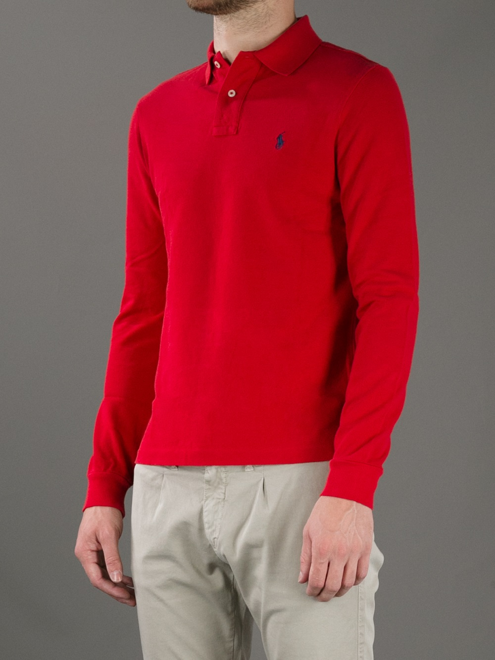 red long sleeve polo shirt ralph lauren