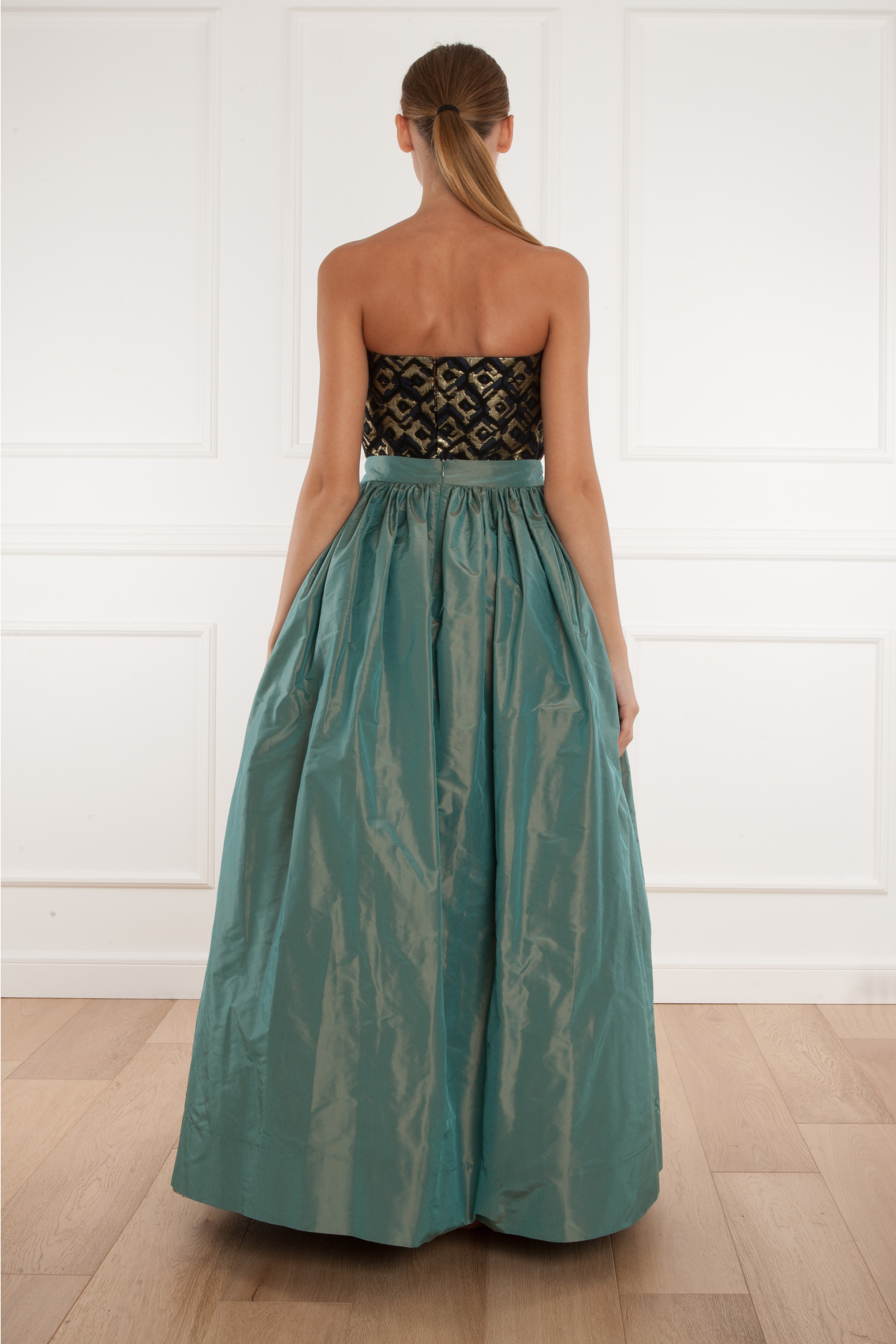 Martin grant Long Taffeta Skirt in Green Lyst