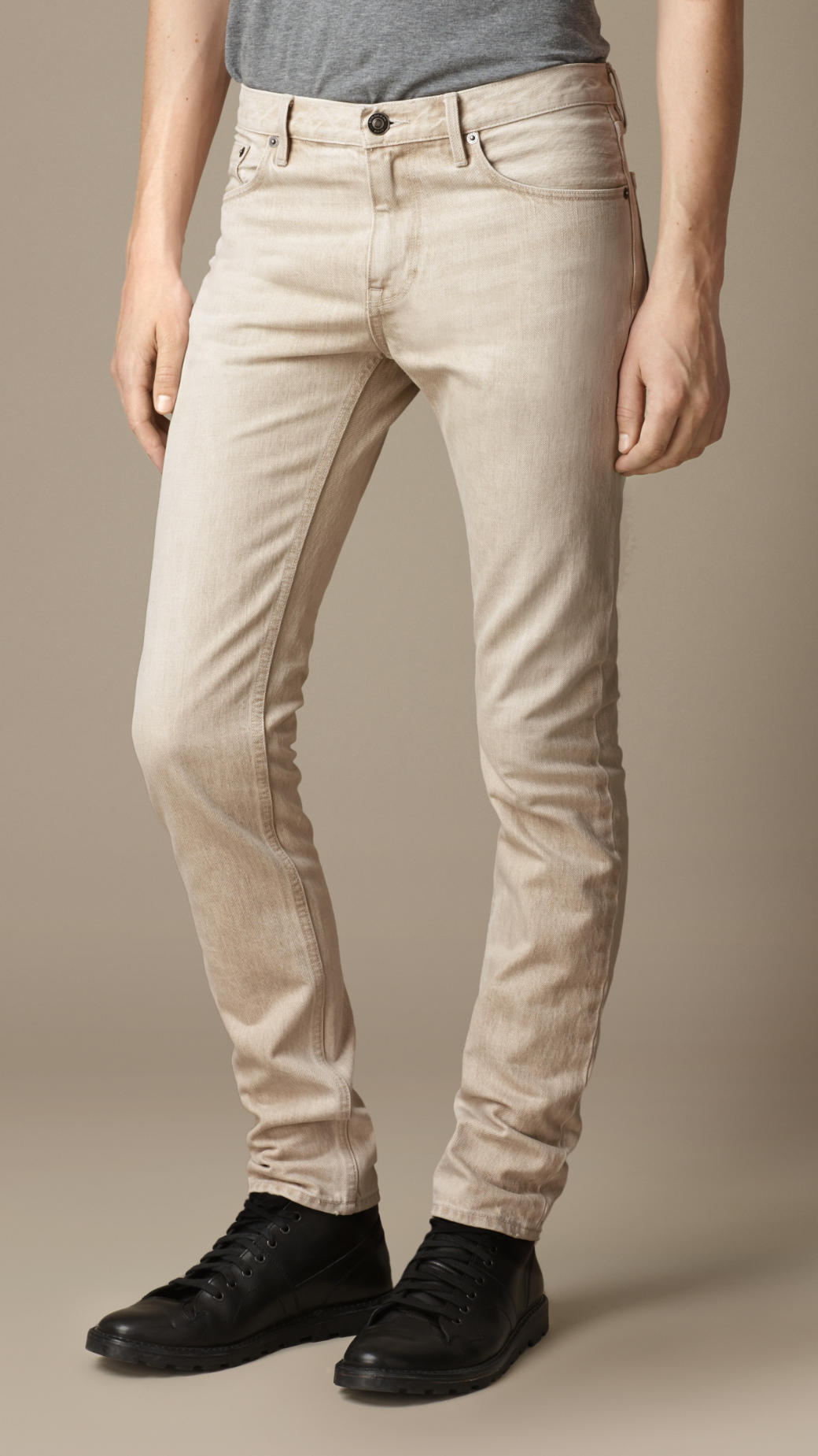 beige skinny jeans mens