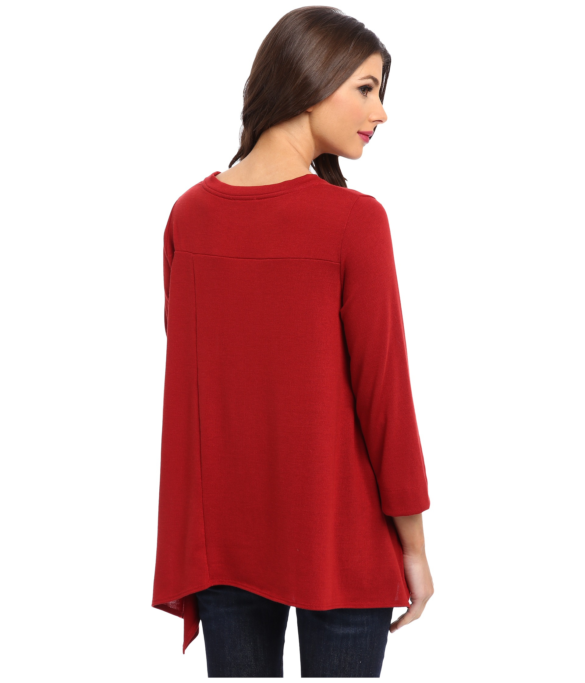 Nally & Millie | Red Angled Edge Sweater Tunic | Lyst