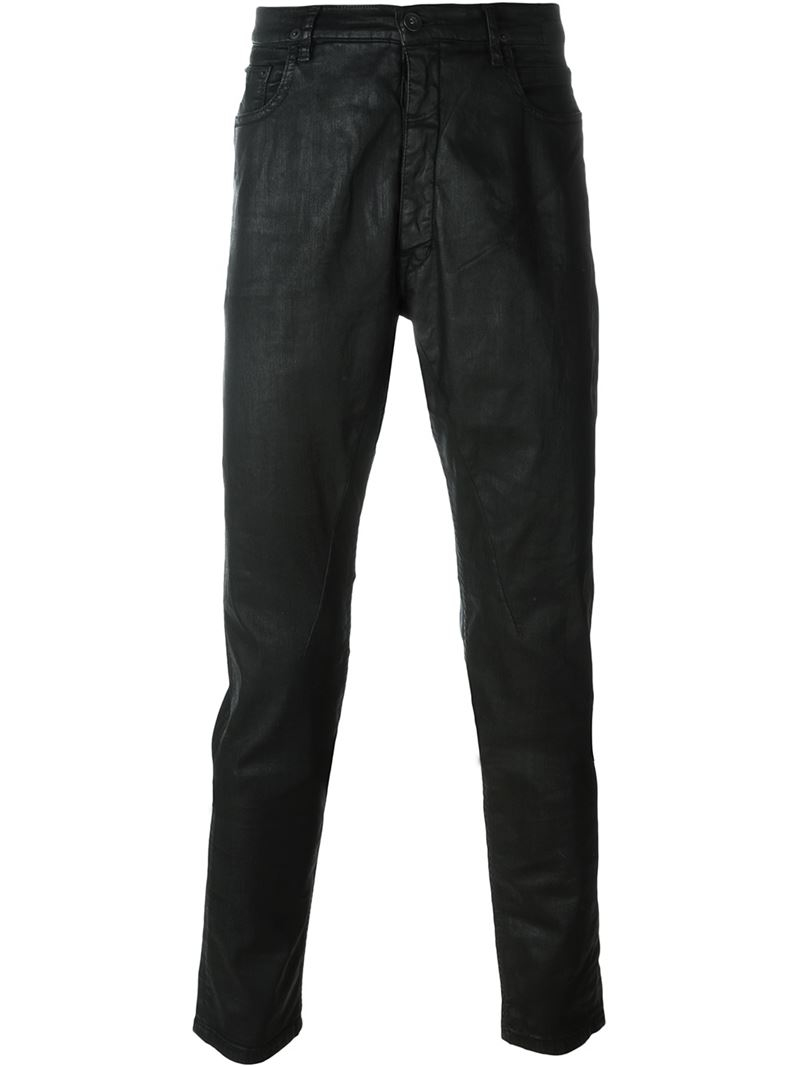 Rick Owens DRKSHDW Torrence Cut Waxed Jeans in Black for Men | Lyst