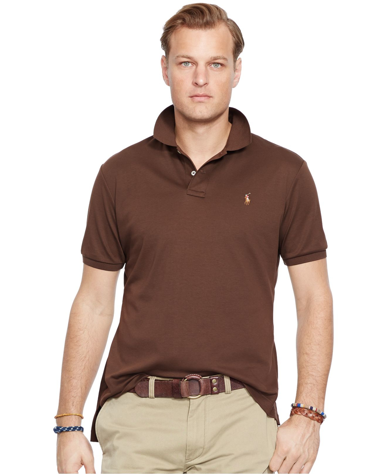 Polo Ralph Lauren Big And Tall Pima Soft-touch Polo Shirt in Brown for Men  | Lyst