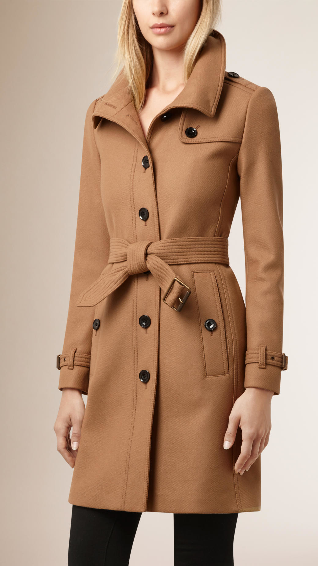 ildsted Nu at lege Burberry Virgin Wool Cashmere Blend Trench Coat in Brown | Lyst