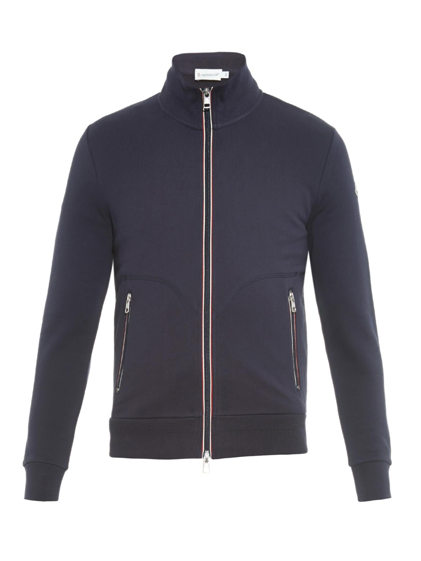 Moncler Zip-up Cotton-jersey Sweatshirt in Navy (Blue) for Men - Lyst