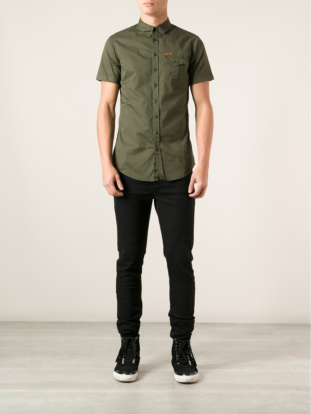 DSquaredÂ² Collared Shirt in Green for Men - Lyst