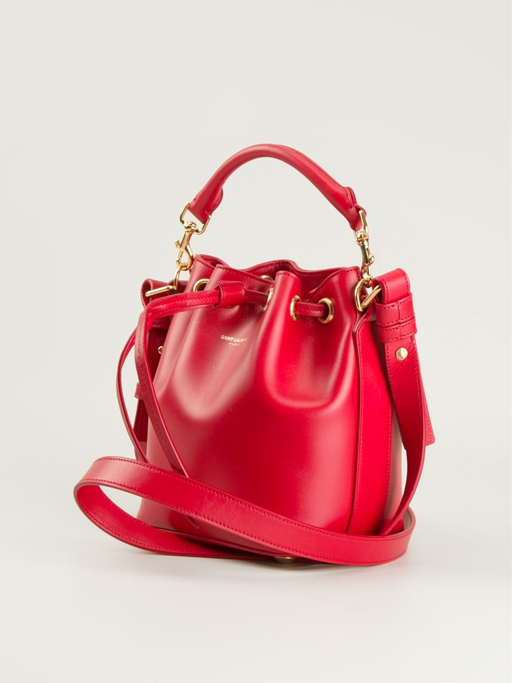 Saint Laurent Small 'Emmanuelle' Bucket Bag in Red - Lyst