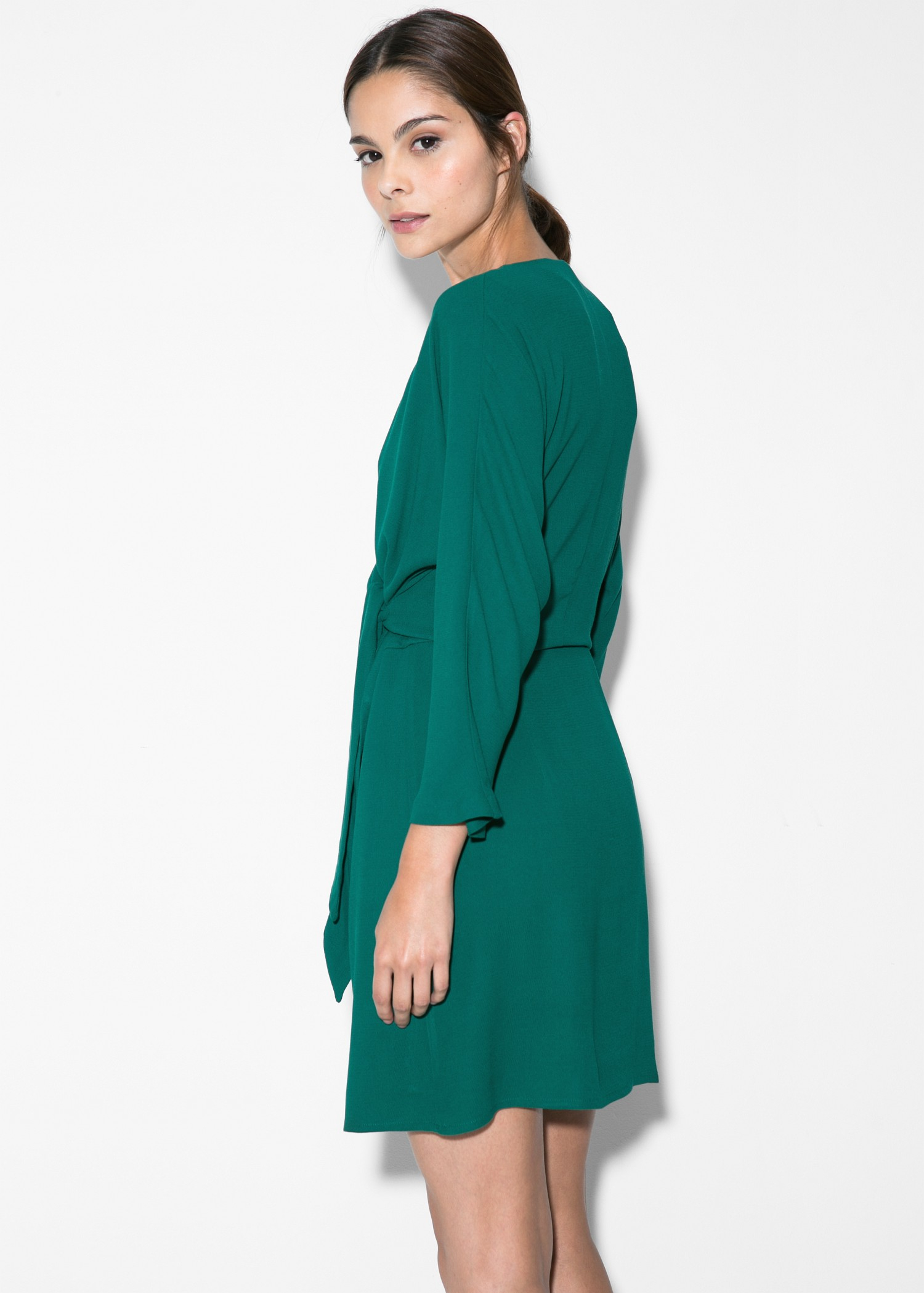 mango green wrap dress