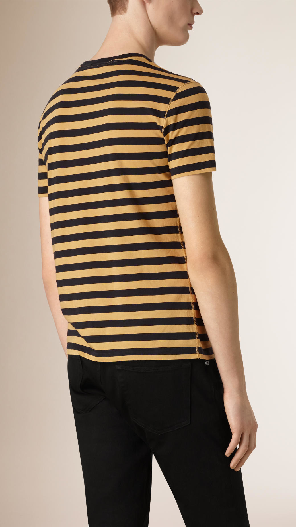 Burberry Striped Cotton T-shirt Ochre 