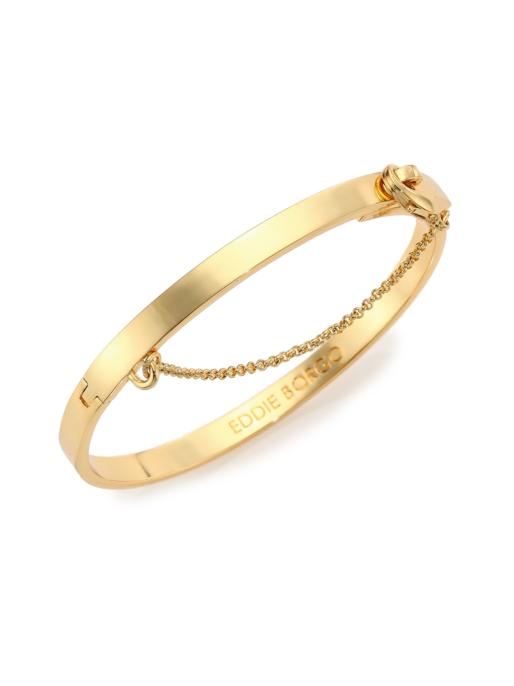 Eddie Borgo Thin Safety Chain Bracelet/goldtone in Gold | Lyst