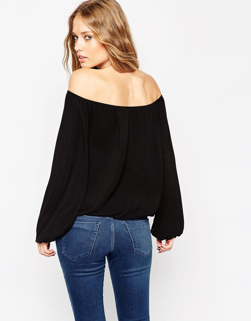black off the shoulder slouchy top