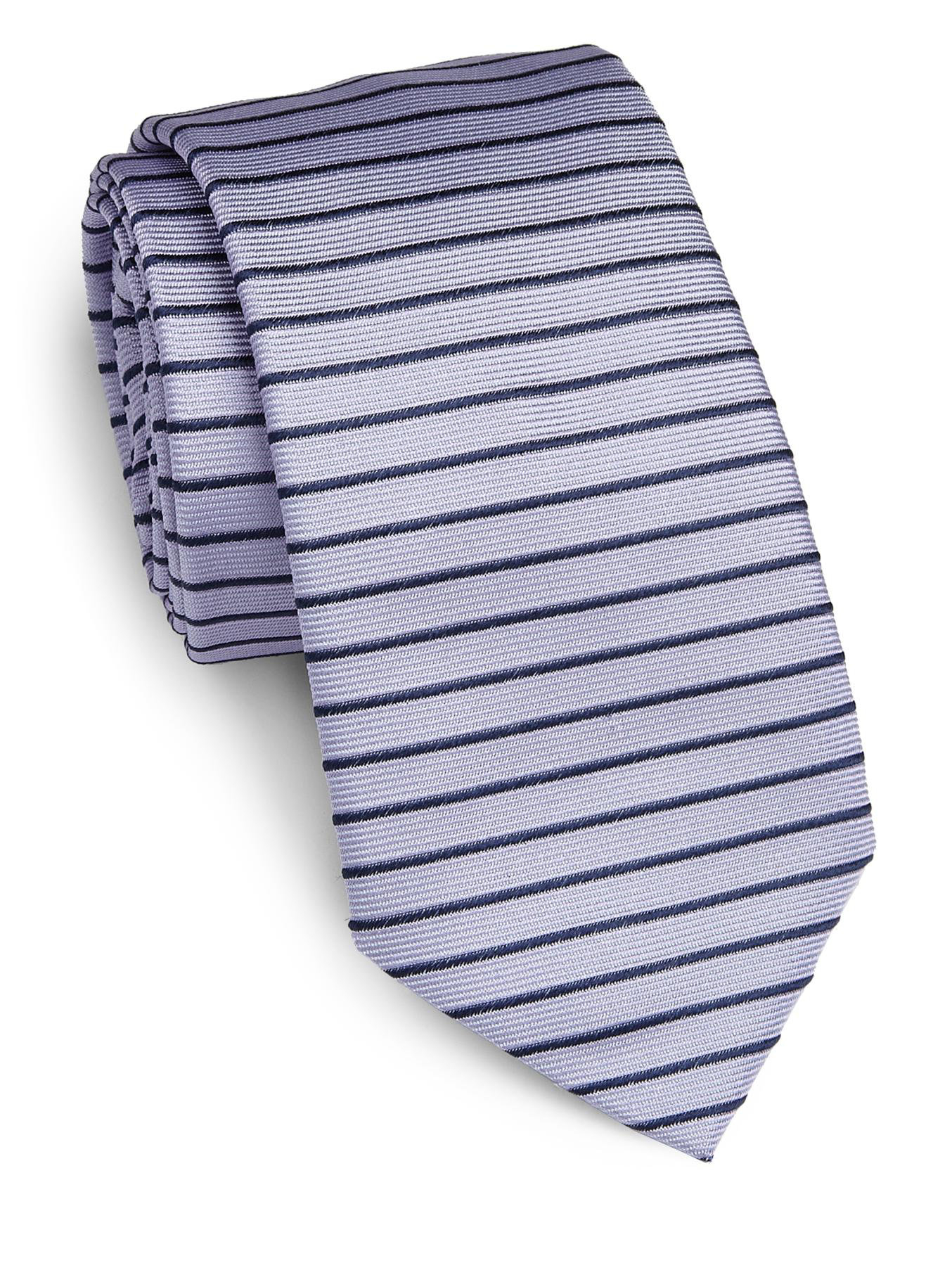 Armani Horizontal Stripes Silk Tie in Purple for Men | Lyst
