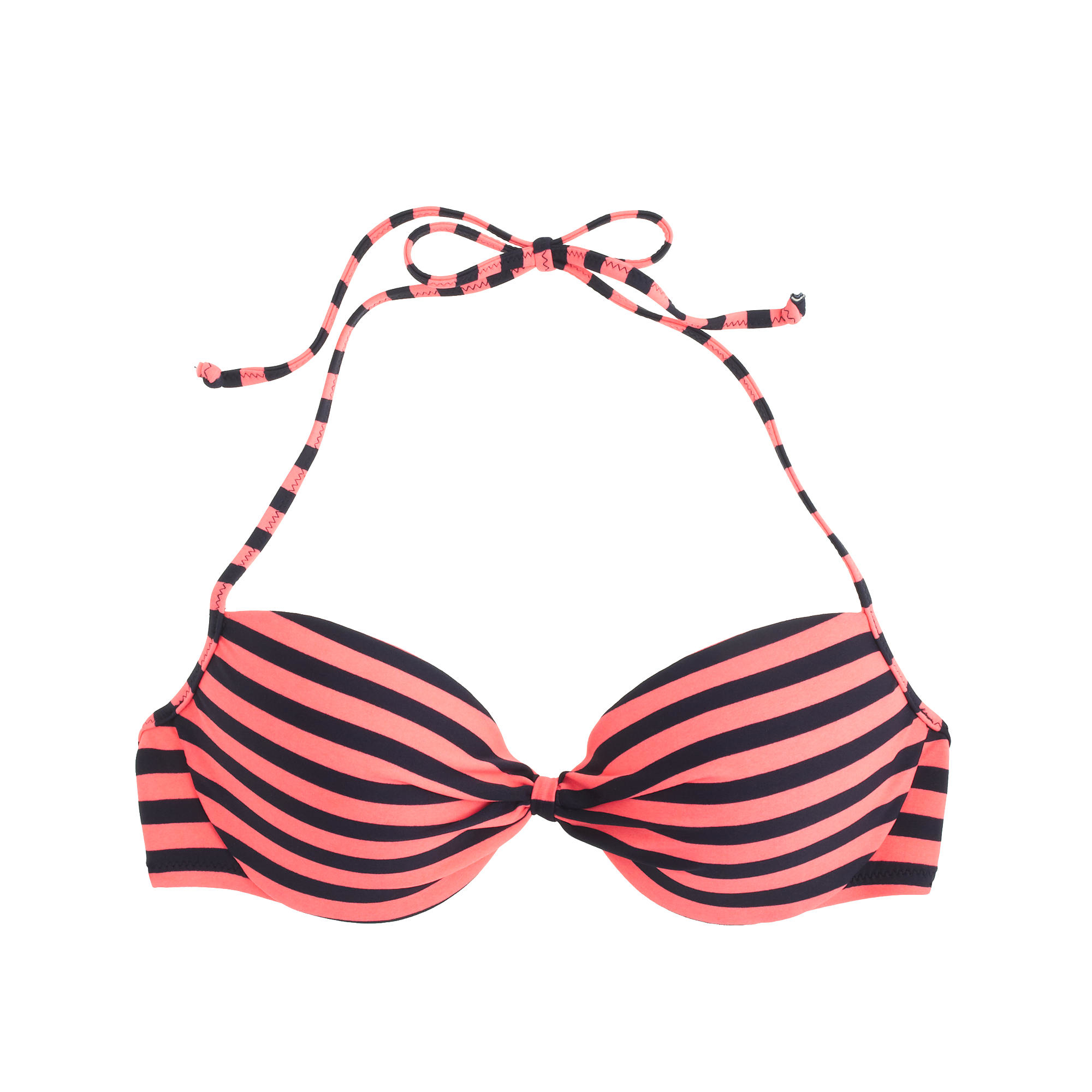 J.crew Dd-cup Underwire Halter Bikini Top In Classic Stripe in Red | Lyst