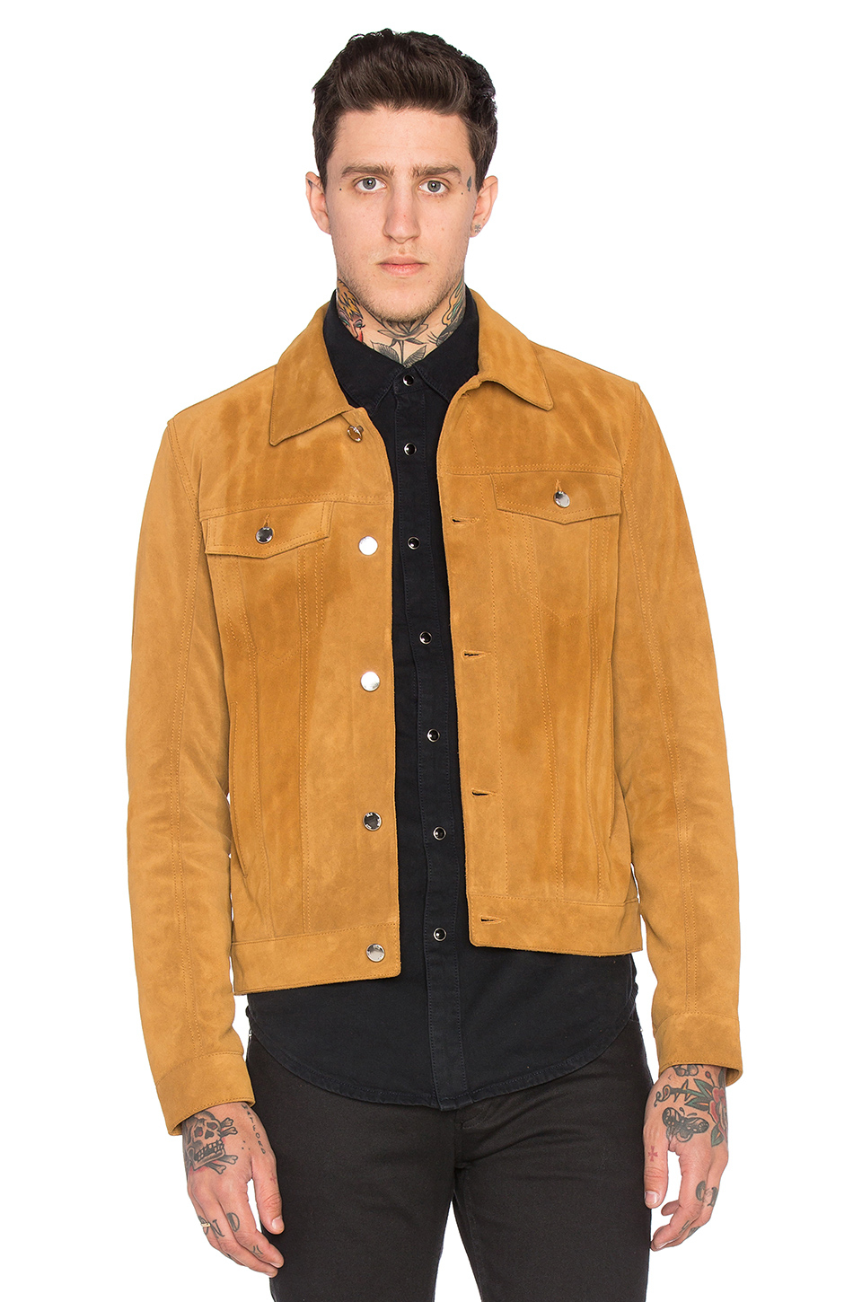 BLK DNM Suede Jeans Jacket in Brown for Men | Lyst