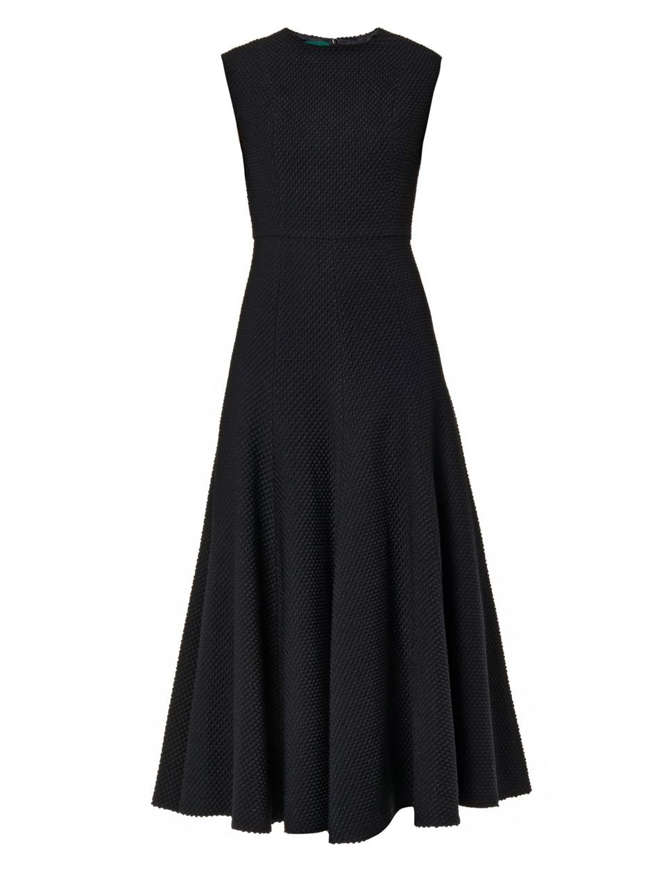 Emilia Wickstead Sleeveless Bouclé Midi Dress in Black - Lyst