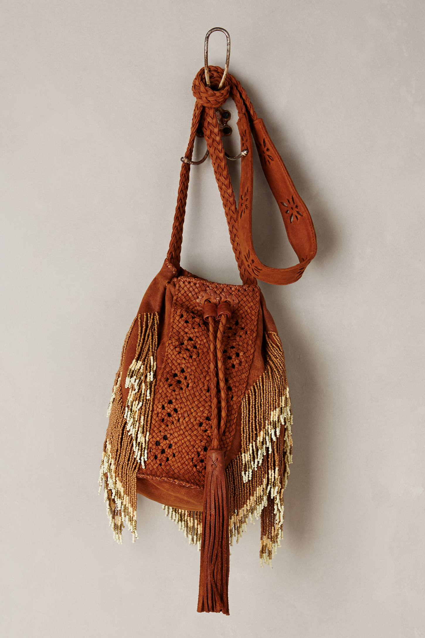 En Shalla Anass Beaded Crossbody Bag in Brown (walnut) Lyst
