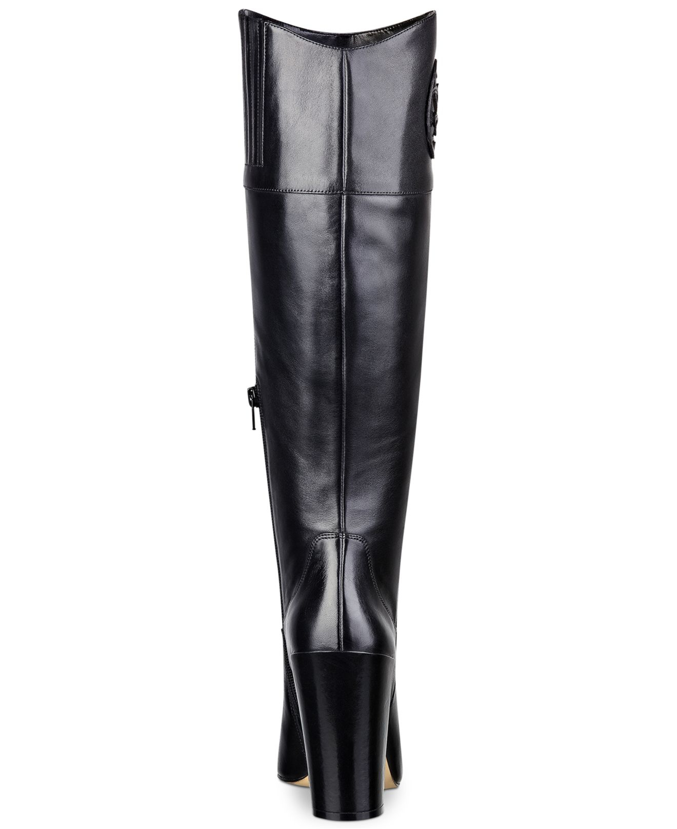 black high heel tall boots