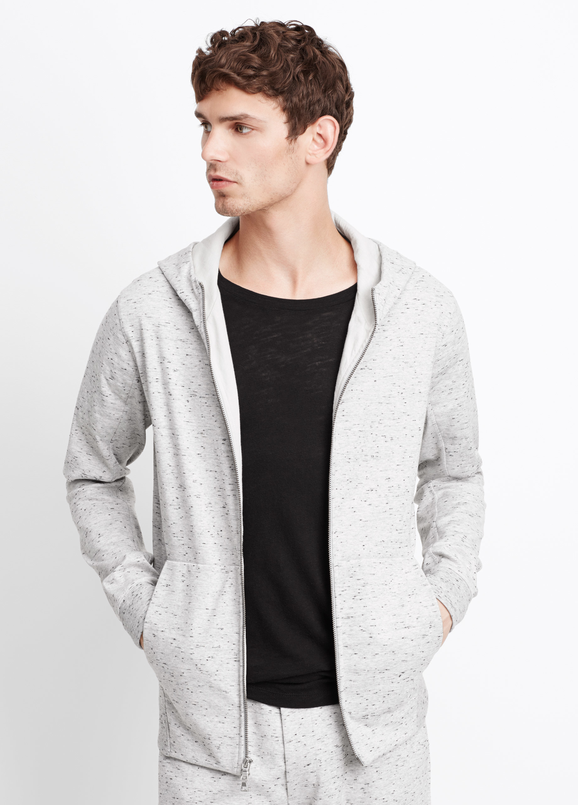 vince zip up hoodie