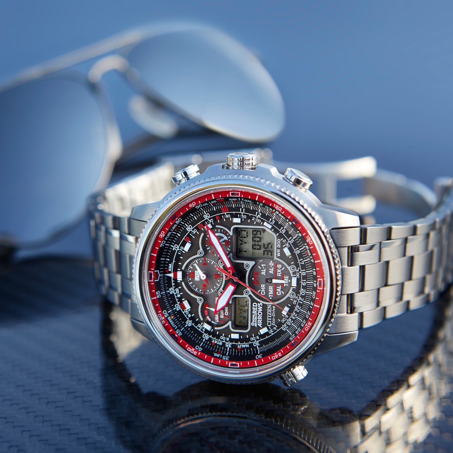 Citizen 55e Mens Limited Edition Navihawk Red Arrows Chronograph Watch in Black (Metallic) - Lyst