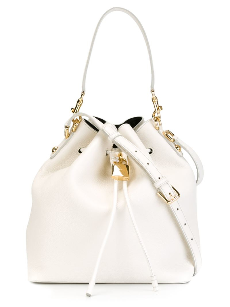 Dolce & gabbana 'claudia' Bucket Shoulder Bag in White | Lyst