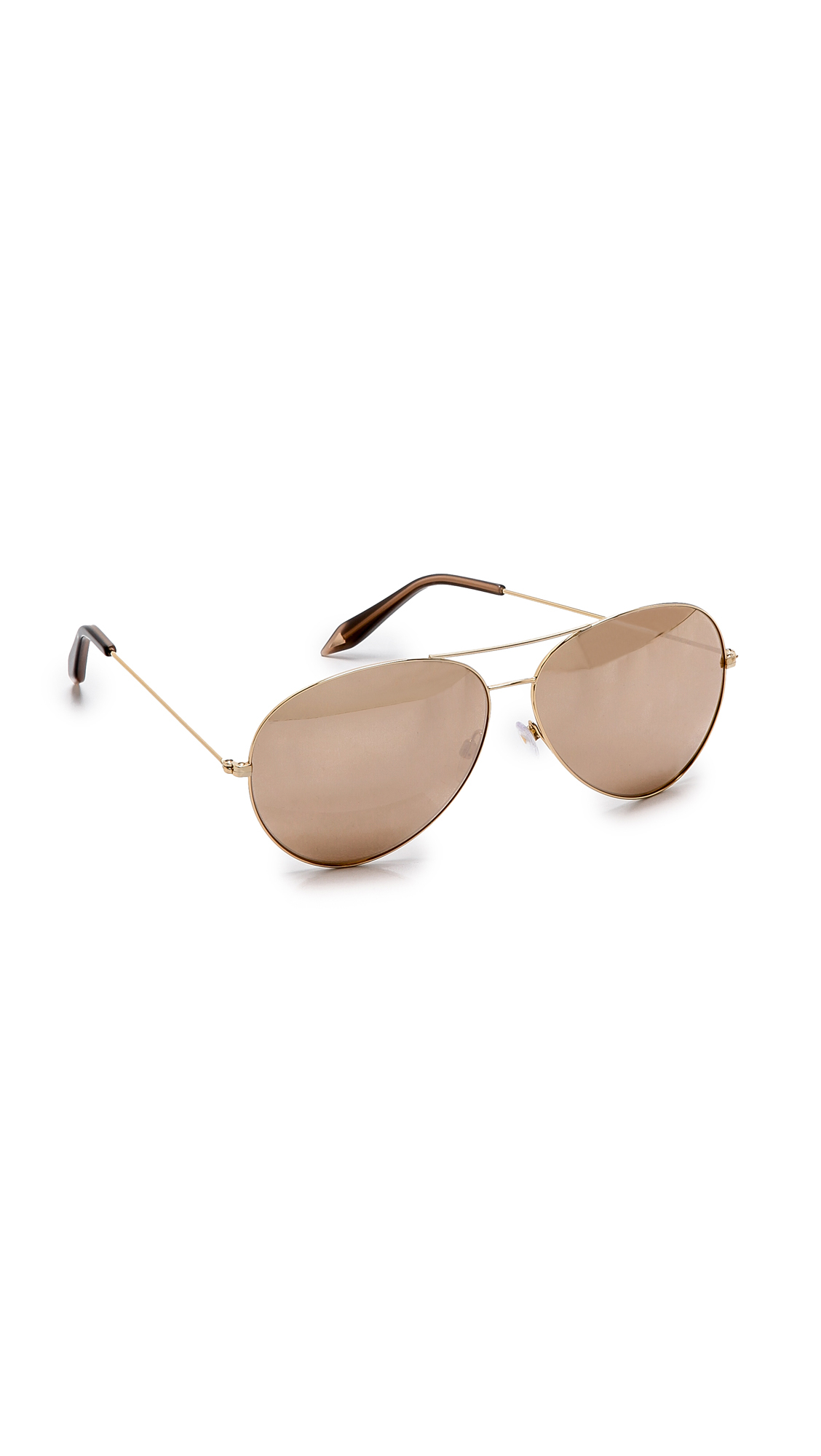 Victoria Beckham 18K Gold Mirror Aviator Sunglasses - Gold 