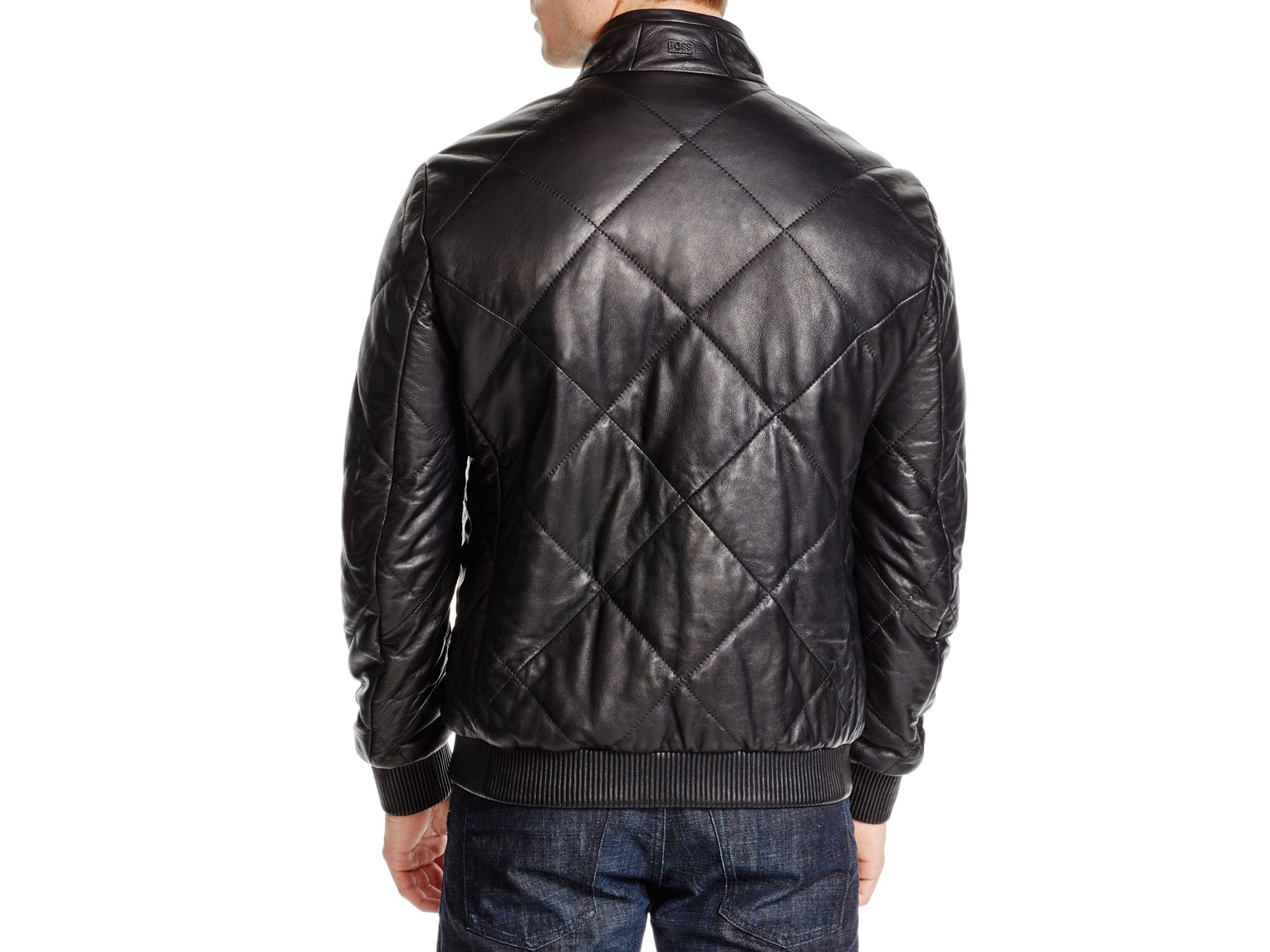 Lyst - Boss Boss Naris Quilted Blouson Leather Jacket in Black for Men