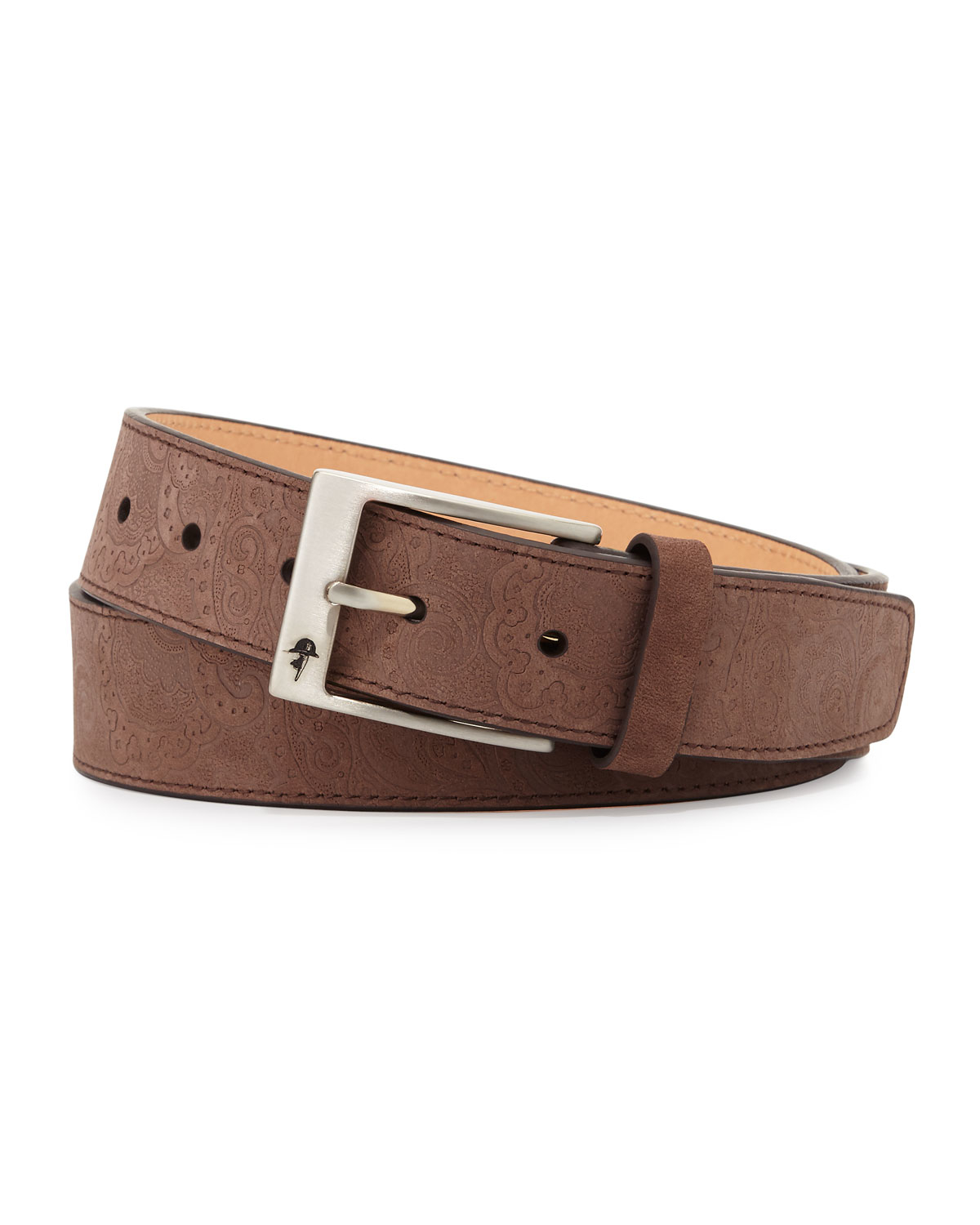 Robert graham Vanguard Paisley-embossed Leather Belt in Brown for Men ...
